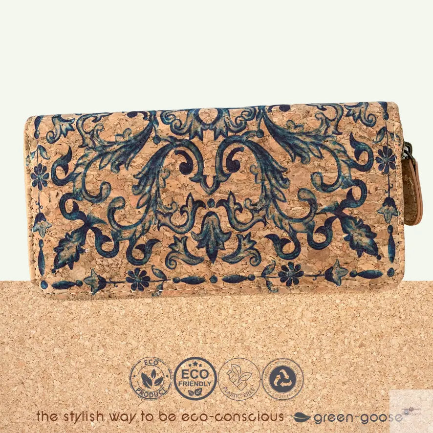 green-goose Kurk Dames Portemonnee | Delfts Blauw green-goose