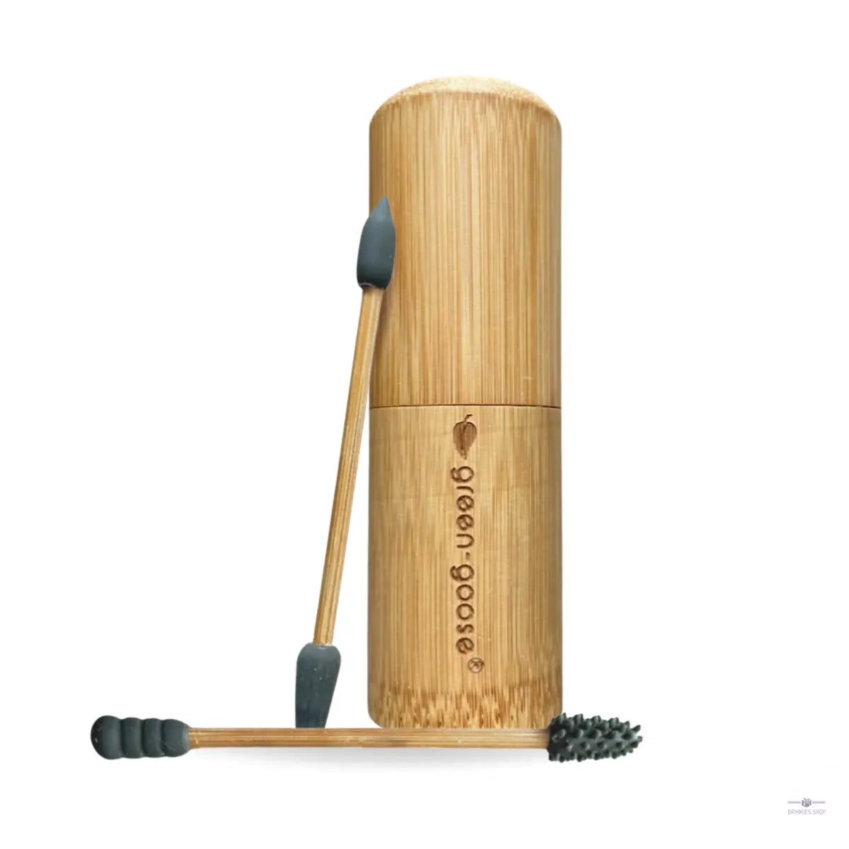 green-goose Herbruikbare Wattenstaafjes (2 Stuks) met Bamboe Houder green-goose