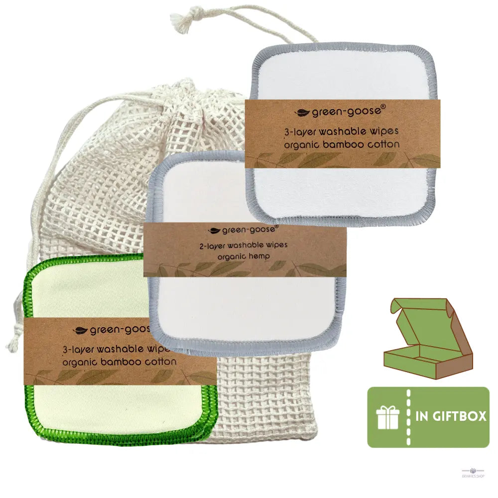 green-goose Herbruikbare Wattenschijfjes | 15 Stuks | In Geschenkverpakking | Mix green-goose
