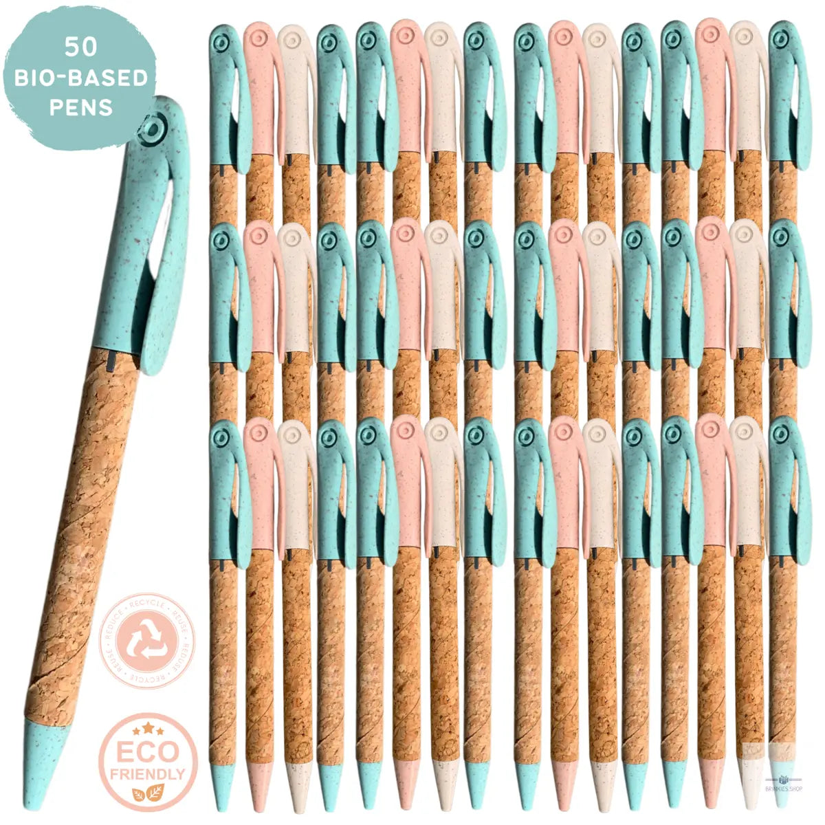 50 Duurzame Bio-based Kurk Pennen green-goose