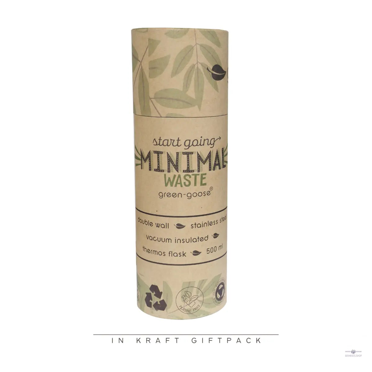 RVS Thermosfles met Bamboe Dop | Blauw 500ml green-goose