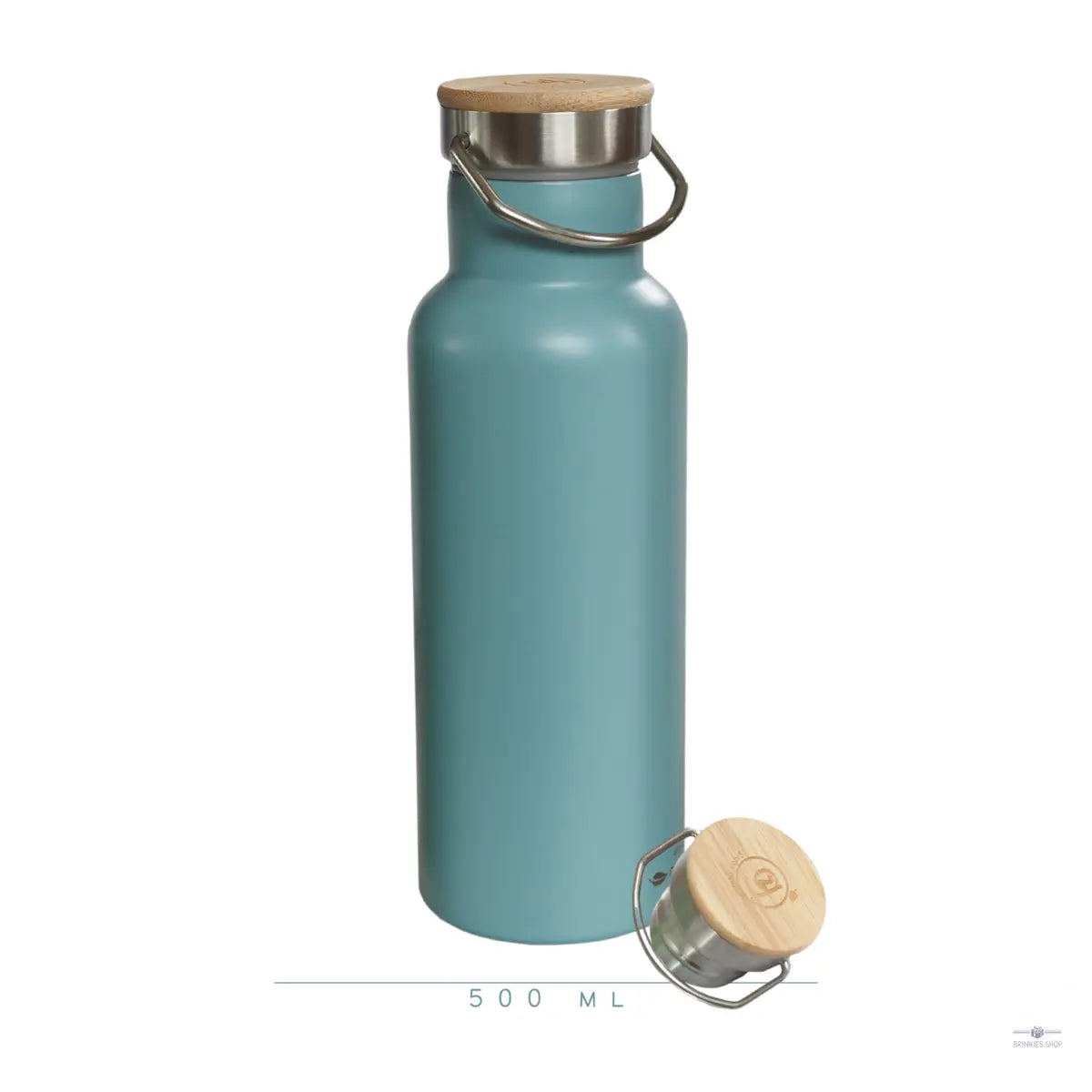 RVS Thermosfles met Bamboe Dop | Blauw 500ml green-goose
