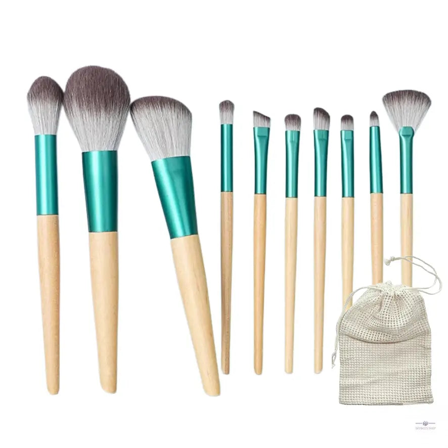 green-goose Make Up Borstel Set met Zak | 10 Stuks green-goose