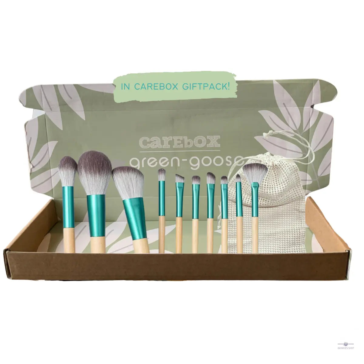 green-goose Make Up Borstel Set met Zak | 10 Stuks green-goose